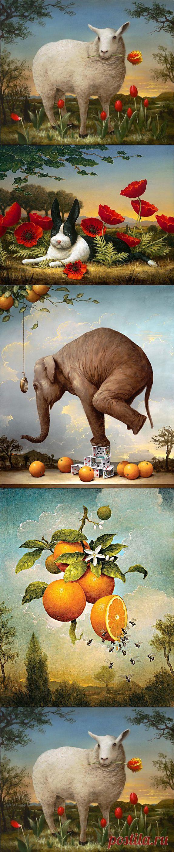 (+1) - Животные аллегории в реалистичных картинах Кевина Слоана (Kevin Sloan) | Искусство