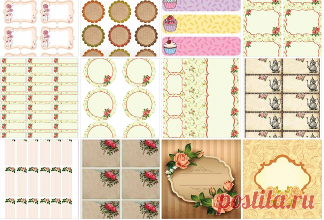 KAVANOZLAR İÇİN BOŞ ETİKET ve ÇERCEVELER - рамочки