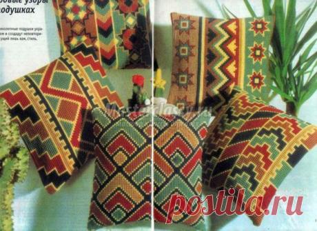 Вышивка крестом диванных подушек. Мастер-класс с пошаговыми фото