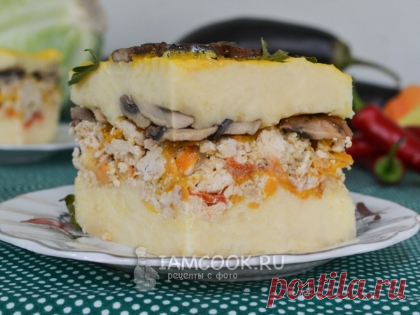 Картофельная запеканка с фаршем без сыра в духовке. ​Приготовленная в духовке картофельная запеканка без сыра с куриным фаршем – сытное блюдо для всей семьи.