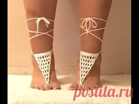 How to Crochet Summertime Barefoot Sandals Tutorial