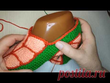 Тапочки Апельсиновая долька.  Часть 2. Высота стопы (боковая часть) и подошва.