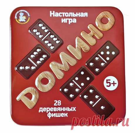 Игра настольная деревянная &quot;Домино&quot; (жестяная коробочка)