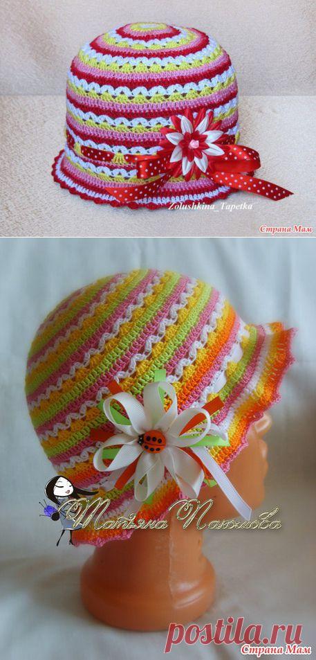 Разноцветная шляпка, хорошая идея для избавления от остатков пряжи - Страна Мам