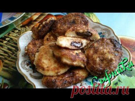 Сырники с шоколадом и бананом.