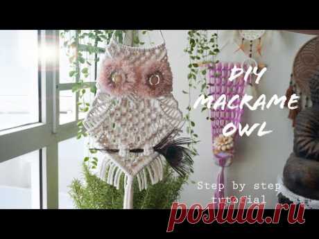 Samouczek wiszący na ścianie Boho Macrame Owl # 2 | Krok po kroku