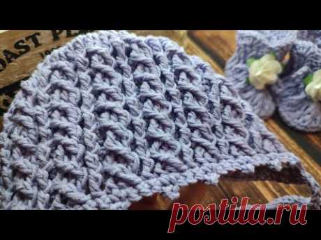 ЧЕПЧИК крючком 0- 3 месяцев / CROCHET CAP 0-3 months