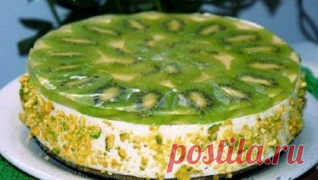 Лёгкий творожный торт с киви, который не нужно выпекать в духовке!