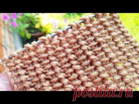 Один из вариантов связать узор "Ротанг" спицами 🤗 knitting pattern.