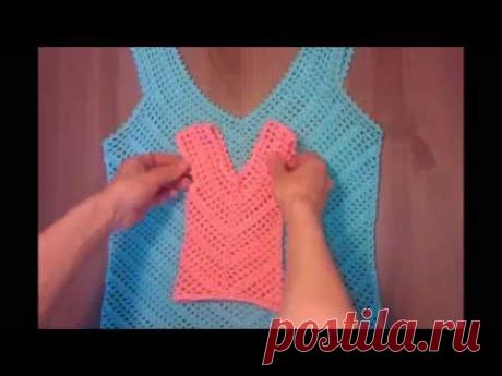 Майка-топ крючком по диагонали Видео-презентация Летний топ - YouTube