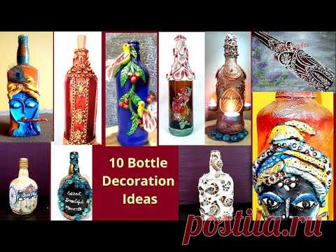 10 Bottle Decoration Ideas #5 | Clay Craft Ideas on Bottle | Sikha Crafts