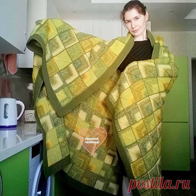 Плед в стиле пэчворк спицами. Подробное описание | Paradosik_Handmade Пульс Mail.ru