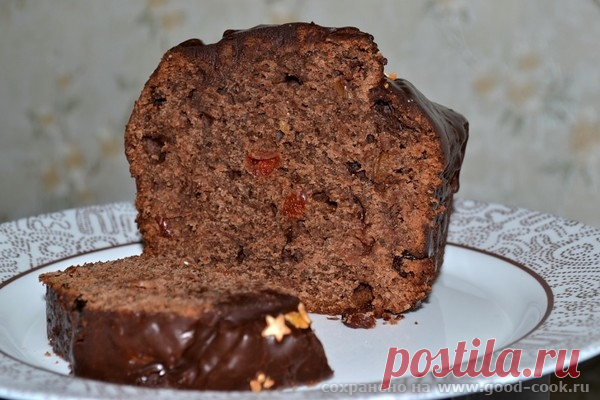 ШОКОЛАДНЫЙ КЕКС С ВЯЛЕНОЙ ВИШНЕЙ И КУСОЧКАМИ ШОКОЛАДА