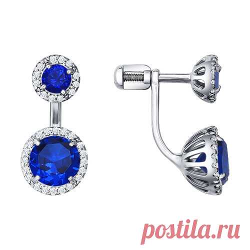 Двойные серьги-пусеты из серебра арт. 94021436 от SOKOLOV