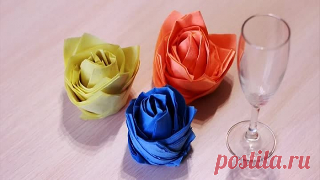 Роза из салфеток своими руками
