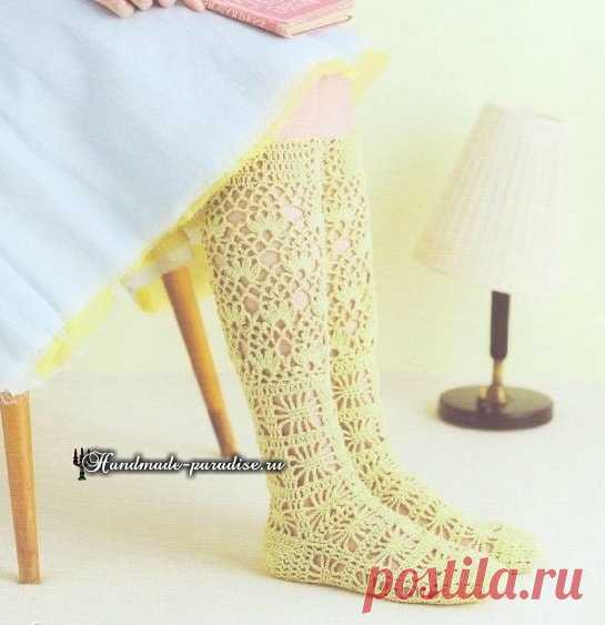 Ажурные гетры и носочки крючком. Схемы - Handmade-Paradise