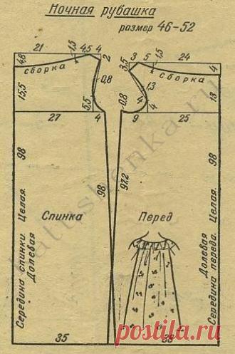 Выкройка ночной рубашки бесплатноКатюшенька Ру — мир шитья | Катюшенька Ру - мир шитья