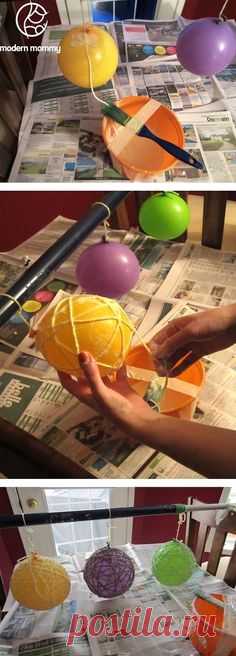 Yarn ball tutorial. Great tip if you only have one set of hands. Use her paint brush idea for doing it alone