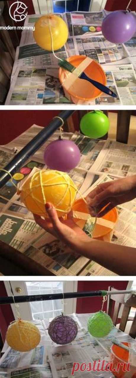 Yarn ball tutorial. Great tip if you only have one set of hands. Use her paint brush idea for doing it alone
