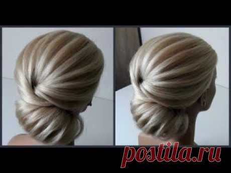 Легкий текстурный пучок.Красивые прически.Detailed training on hairdresses.Beautiful hairstyles.