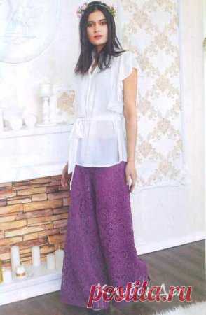 Юбка-брюки крючком схема вязания с пояснениями. Вязание для женщин