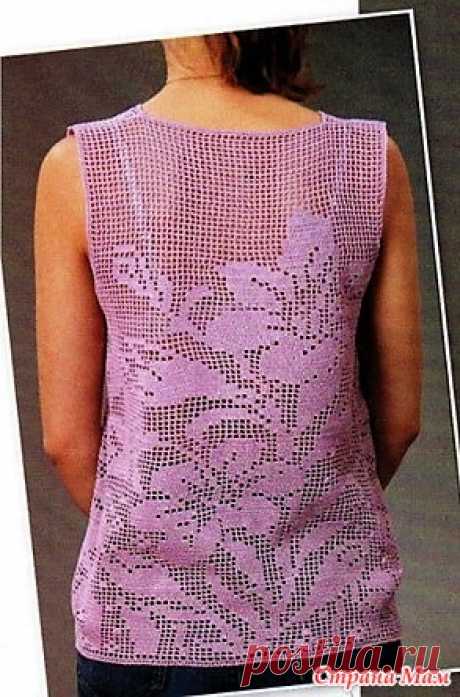 . Нежные лилии. Ажурный топ на лето. - Все в ажуре... (вязание крючком) - Страна Мам
