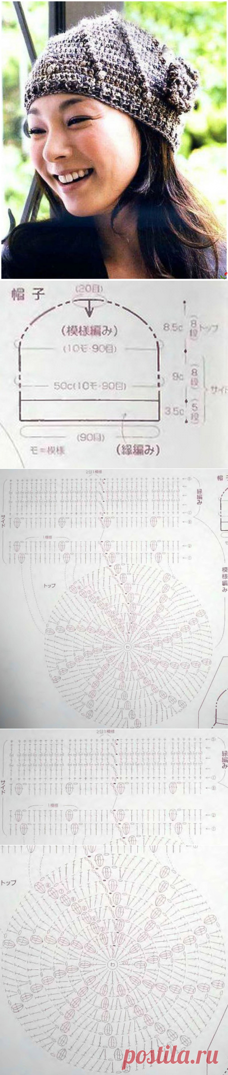 ВЯЖЕМ КРЮЧКОМ ШАПОЧКУ №2.