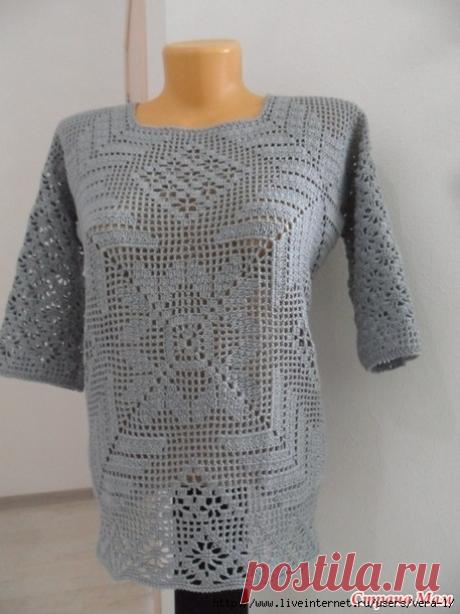 Филейная кофточка