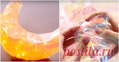 Пленка+гирлянда=красивый ночник своими руками