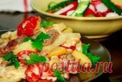 Мясо по-французски на сковороде.