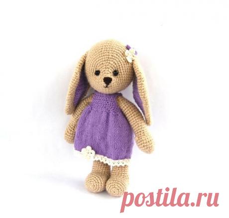 lavender bunny purple cute bunny stuffed beige rabbit от crochAndi