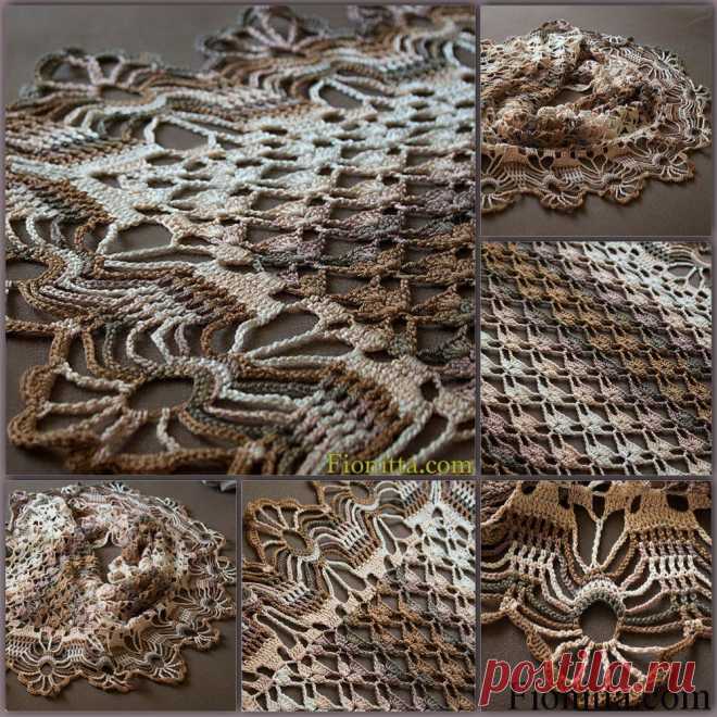 Crocheted silk blend shawl |