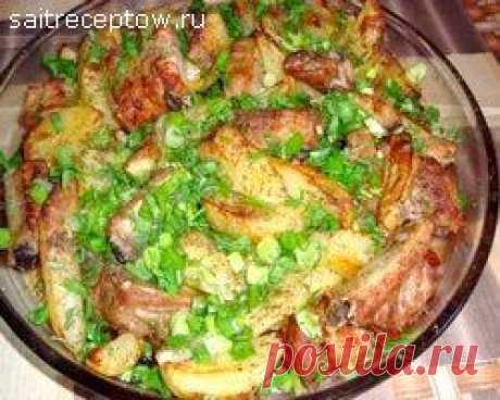 Свиные рёбрышки с картошкой в духовке | Сайт рецептов