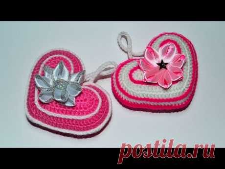 Валентинка крючком. Мастер класс. Valentine crochet DIY