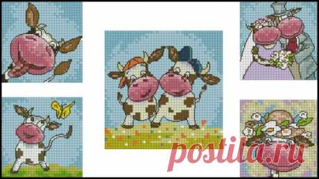 ChM 2008-12 Veselye burenki- схемы вышивки крестом семплеров скачать