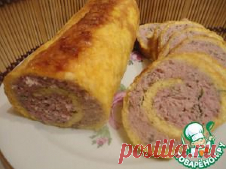 Сырно-мясной рулет - кулинарный рецепт