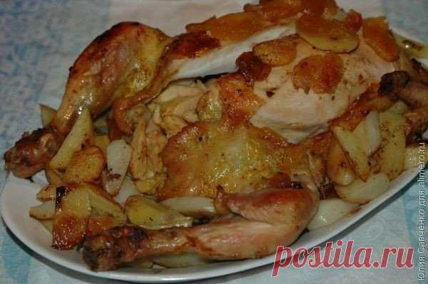 Как приготовить курица, запеченная с курагой и яблоками - рецепт, ингридиенты и фотографии