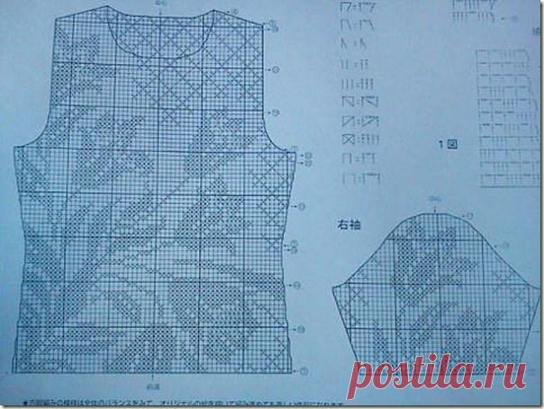Вязаное крючком платье “Тюльпаны”, схемы