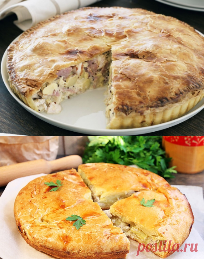 Курник с курицей и картошкой