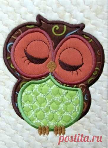 Cute Owl Appliques Machine Embroidery Design Files