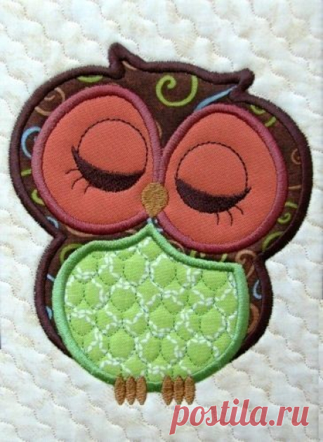 Cute Owl Appliques Machine Embroidery Design Files