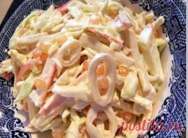 Три простых салатика с кальмарами