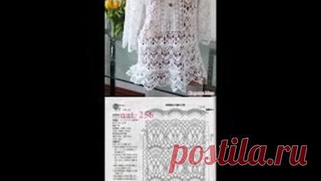 Летняя ажурная туника часть 4 (обвязка горловины и рукава)summer openwork tunic part 4