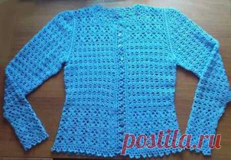 Крестики-нолики. Жакет крючком из Lets knit series