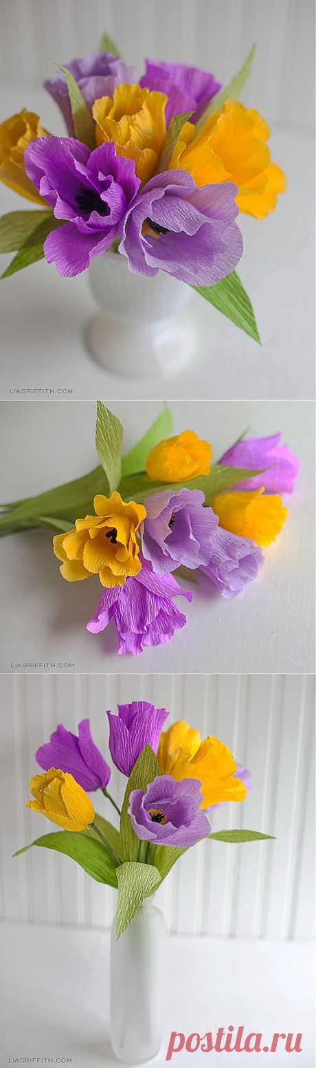 Mar Make These Pretty Crepe Paper Tulips.