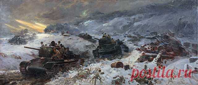 Битва под Моздоком в 1943 году. Художник Усыпенко Федор Павлович