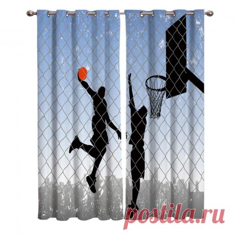 917.18руб. 33% СКИДКА|Баскетбол стрельба силуэт Спорт гостиная занавес s Спальня Кухня Крытый занавес панели с люверсами обработка окна on AliExpress  Покупай умнее, живи веселее! Aliexpress.com