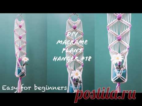 DIY macrme plant hanger #17 | super easy for macrame beginners | step by step tutorial - YouTube 5мм. верёвка; белая 6х3.7м.; розовая 1х1м. и 2х3.9м.; кольцо диаметр 5-7см.
