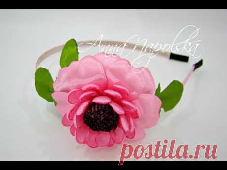 Обруч "Подих весни" канзаши. Ободок "Дыхание весны" своими руками. Headband kanzashi