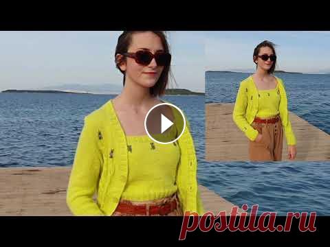 Презентация/Вязанный Кардиган на трёх пуговицах и Кроп топ/спицы+вышивка Здравствуйте дорогие друзья и гости канала!! Презентация вязанного дуэта готова!! В этом видео я покажу вам Кардиган и кроп топ который я вазала спица...